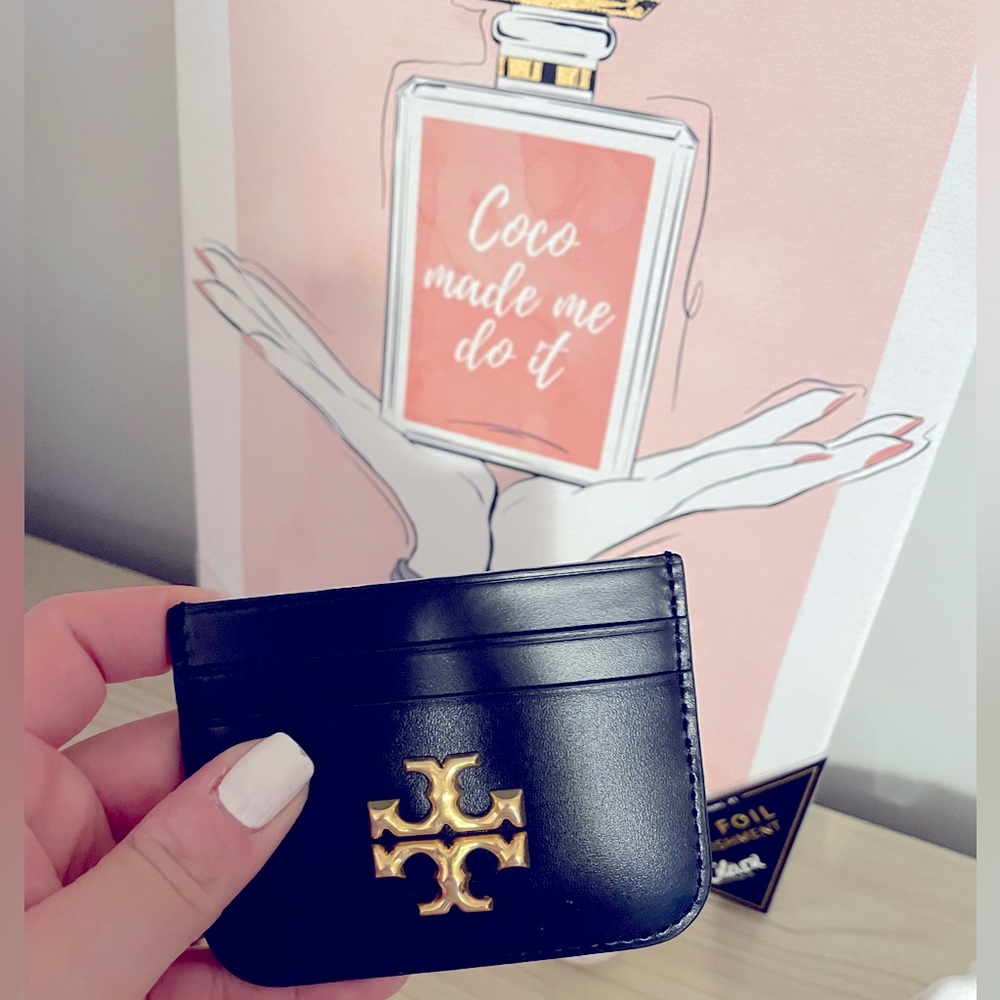 Brand new black leather card holder